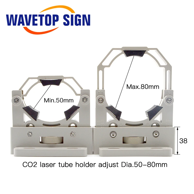 WaveTopSign СО2 держатель лазерной трубки поддержка регулировки ДИА. 50-80 мм крепление гибкая пластиковая поддержка для СО2 лазерная гравировальная машина