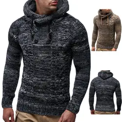 Осенне-зимний свитер для мужчин 2019, Новое поступление, Повседневный пуловер для мужчин, длинный рукав, круглый вырез, пэчворк, трикотажные