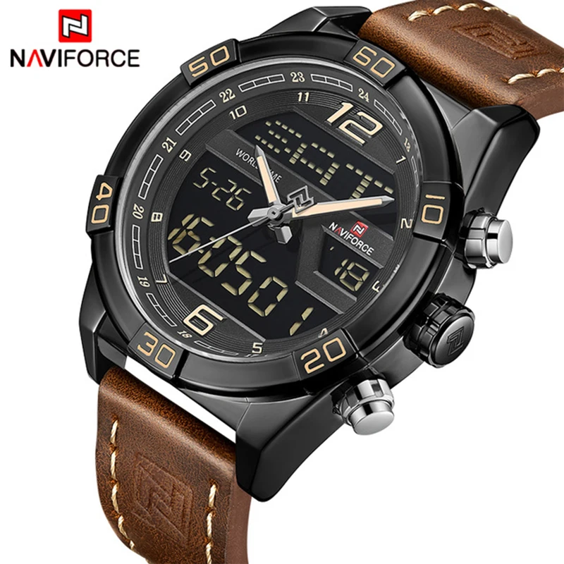 Часы наручные NAVIFORCE Мужские кварцевые роскошные Брендовые спортивные модные