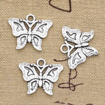 

8pcs Charms Butterfly 19x23mm Antique Making Pendant fit,Vintage Tibetan Silver color,DIY Handmade Jewelry