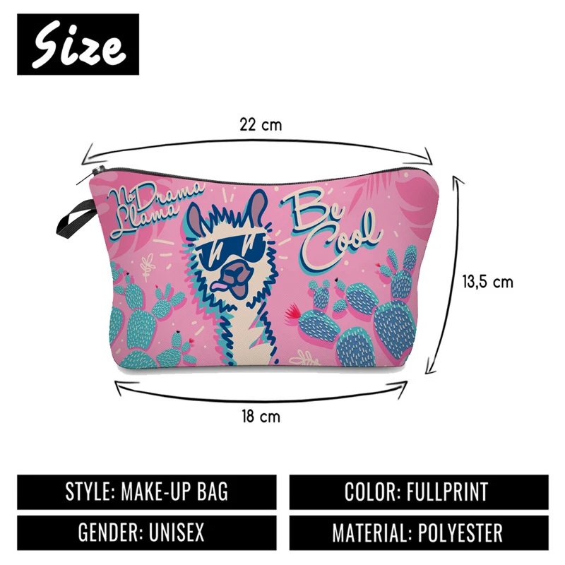 Jom Tokoy 2019 حقيبة تنظيم مستحضرات التجميل المكياج الطباعة اللاما التجميل حقيبة أزياء المرأة العلامة التجارية حقيبة مستحضرات تجميل Hzb924