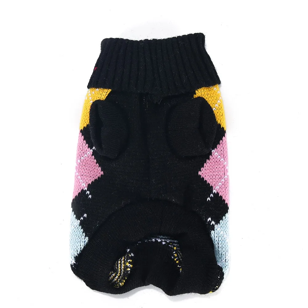 KL009 dog sweater pet solid clothing for small medium dogs cats puppy kittens chihuahua sweetheart black (6)