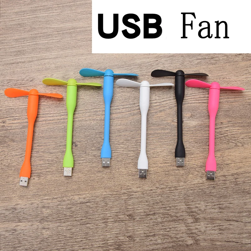 

FFFAS Mini Cute Useful Portable Flexible USB Fan Bendable Removable USB Blower Gadgets Low Power Sound for Powerbank for PC