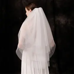 ISHSY два слоя белый слоновая кость тюль свадебные свадебное для невесты покрывал Veil с расческой элегантный вуали Mariage свадебная фата 2019