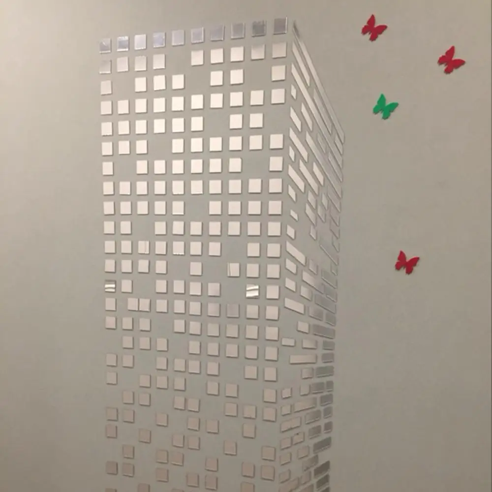 Ba30DEllylelly 100 pezzi fai da te decalcomania della stanza casa decorazione ecologica arte fai da te acrilico 2x2 cm mosaico 3D astratto adesivo specchio autoadesivo della parete 