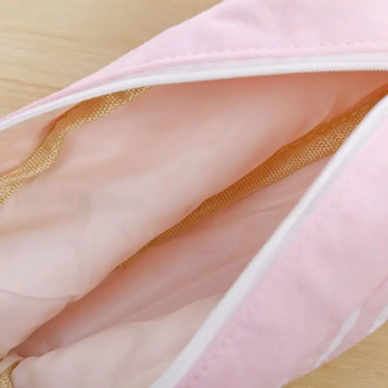 1pc Portable Canvas Pencil Case Organizer Stationery Pouch Makeup Cosmetic Bag