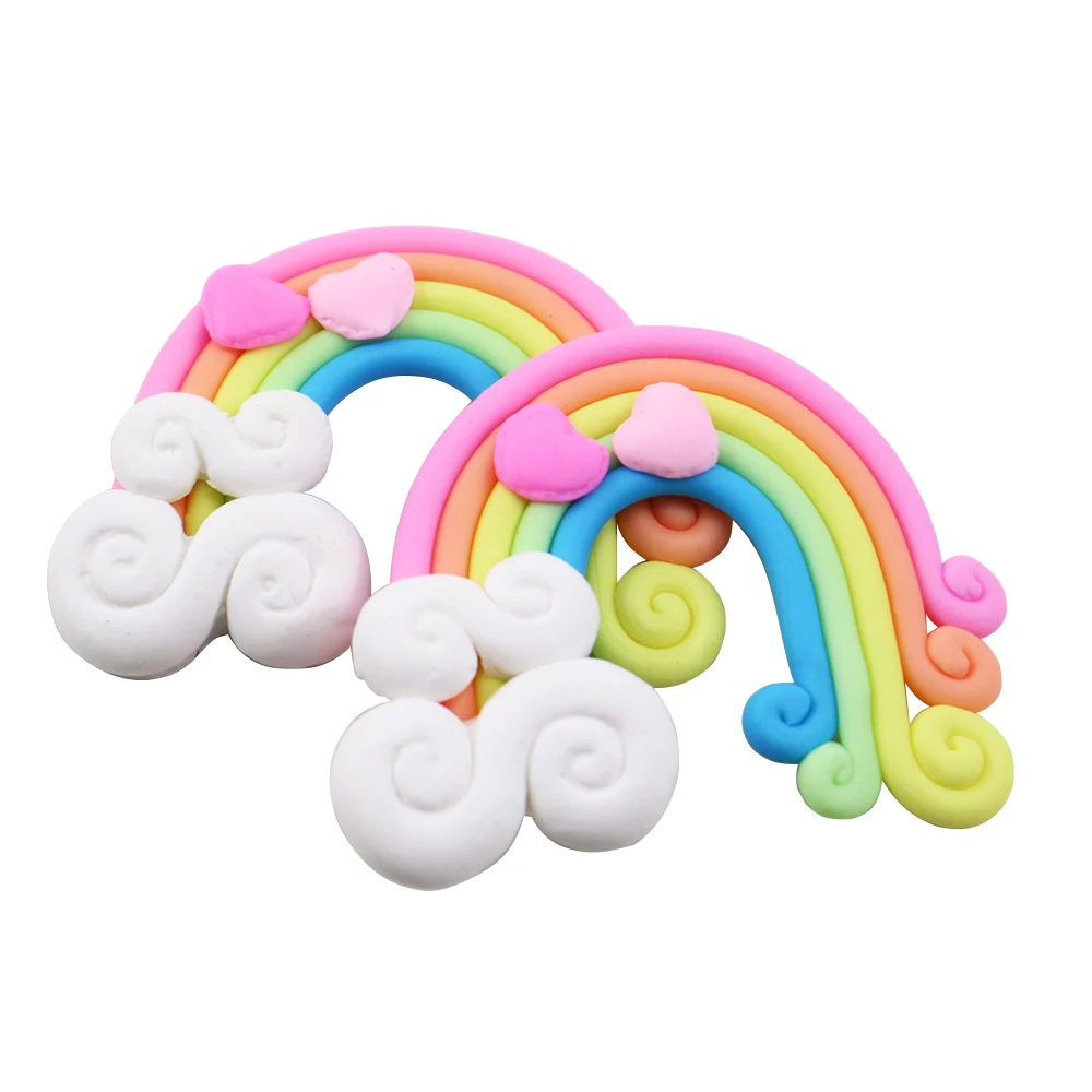 

david angie Rainbow Polymer Clay Flatback,DIY Handmade Wedding Party Decoration Materials,5Yc4806
