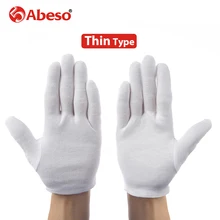 1pairsWhite 100 Cotton Ceremonial gloves for male female Serving Waiters drivers Jewelry Gloves A6001