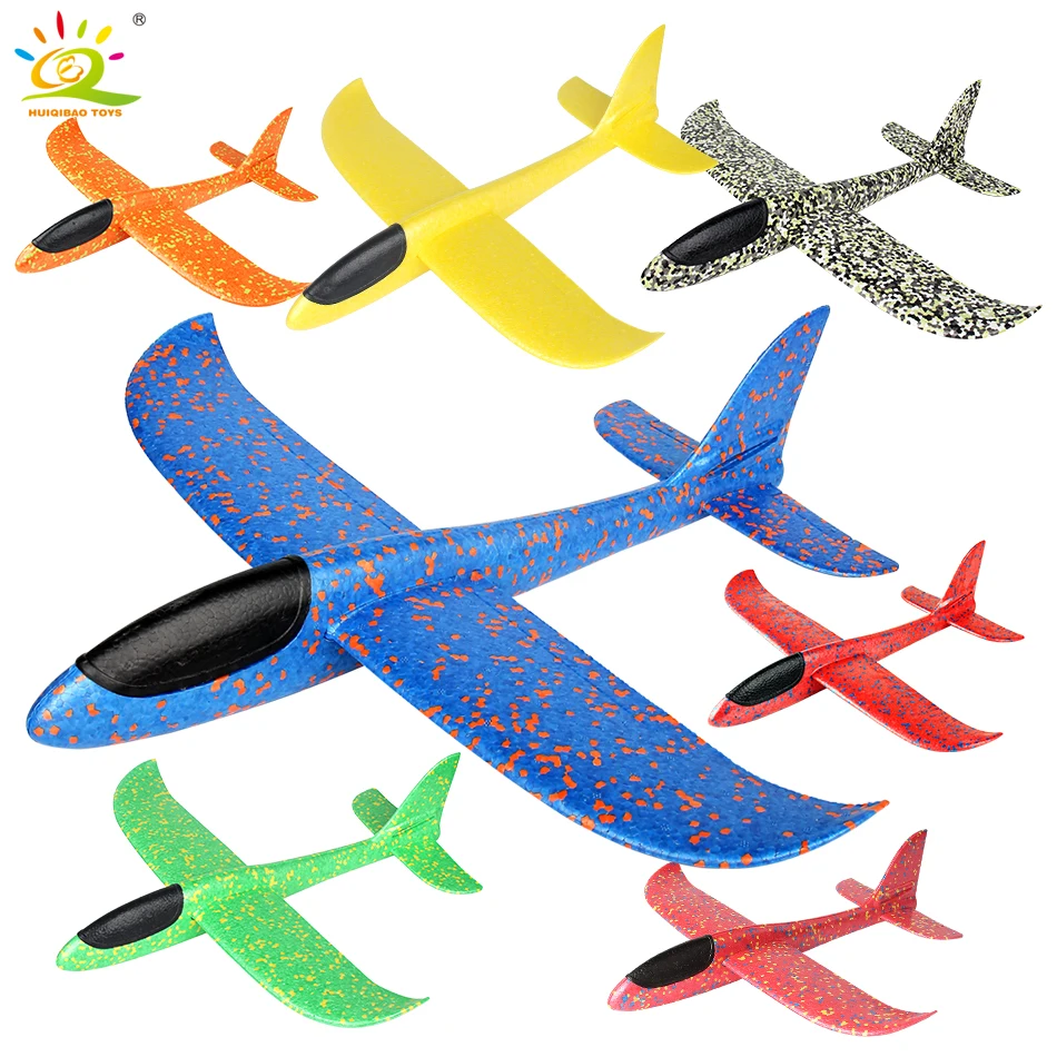 HUIQIBAO игрушечные лошадки 7 видов цветов 48*48 см пены ручной пледы самолет Запуск планерный самолет играть летающий самолет игры на открытом