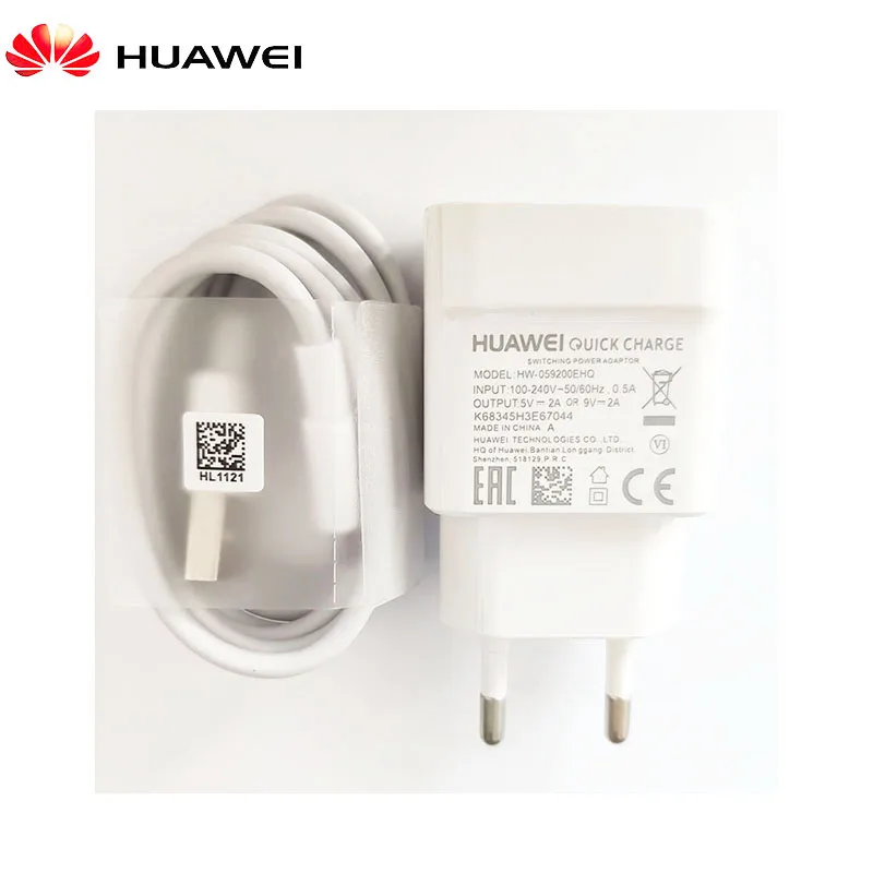 Быстрое зарядное устройство huawei QC2.0 9V 2A EU plug Usb 3,1 type-C кабель для быстрой зарядки смартфона P20 P30 Pro lite P9 P10 Nova 2 3 4 V10