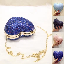 Сумка на плечо с блестками в форме сердца, вечерние клатчи для девочек, сумки через плечо для свадебной вечеринки, M1349