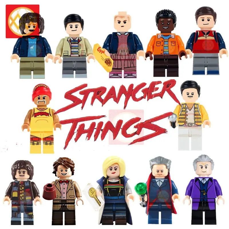 

20PCS/Lot Strange things bricks doctor who Eleven Dustin Mike Will Lucas Football super star blocks children gift toys for adult