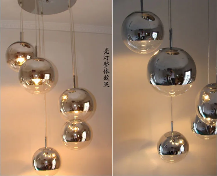 Tom Dixon Chrome Shade Mirror Glass Ball Chandelier Pendant Lamp Light Lighting 