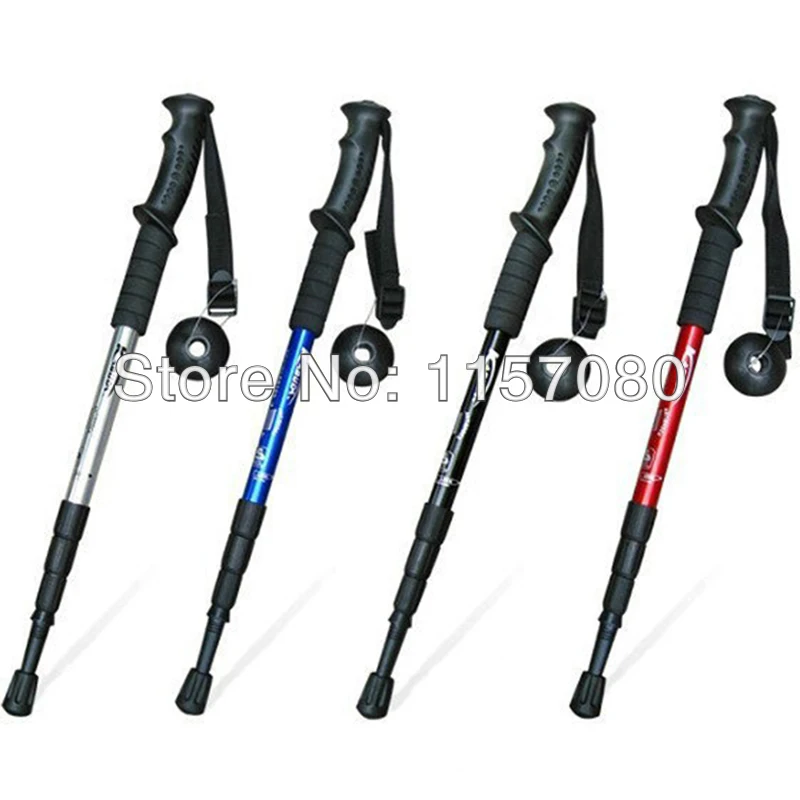 Free shipping alpenstocks 3-Step aluminium alloy Hiking Telescopic Antishock Pole Walking Stick Cork Handle Bar | Спорт и