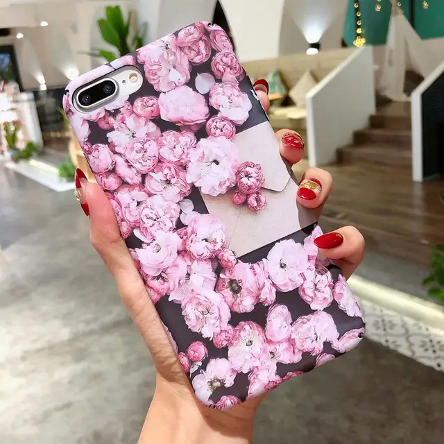 Flower Phone Cover For iPhone XS Max 6 6S 7 8 Plus Case Hard PC Vintage