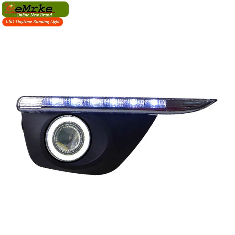 

eeMrke LED Daytime Running Lights For Renault Koleos I 2007-2014 COB Angel Eye DRL Halogen Bulbs H11 55W Fog Projector Light
