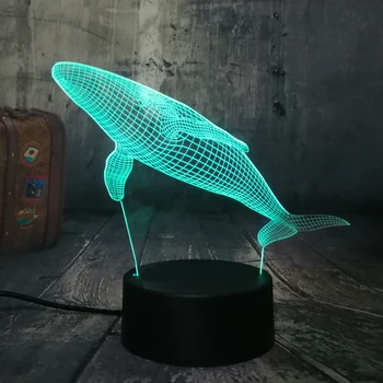 

2019 Children's Day lamp 3D LED Whale Visual Animal LED Underwater World Fish Night Light Multicolor Table Desk Lamp Child lamps
