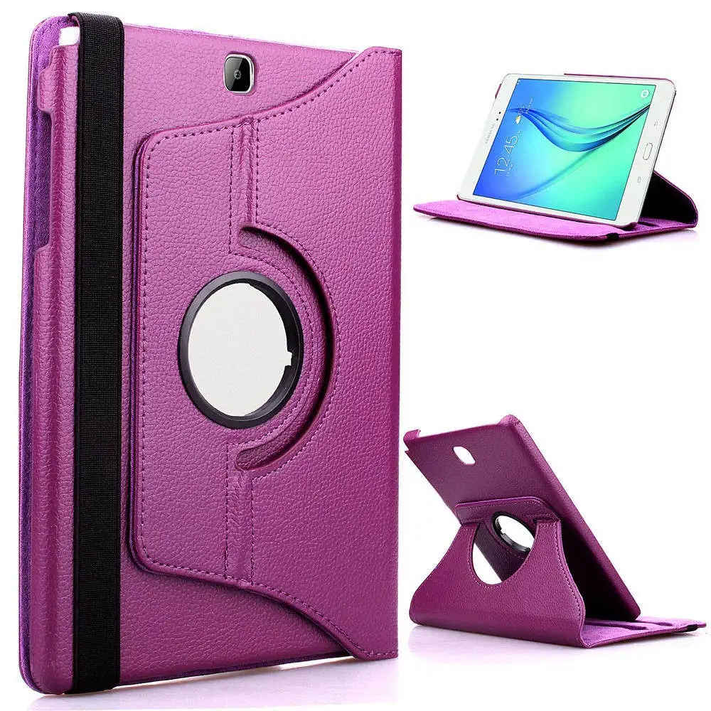 Для huawei MediaPad T3 8,0 дюймов KOB-L09 KOB-W09 Honor play чехол для планшета вращающийся на 360 откидной держатель с подставкой кожаный чехол - Цвет: For 360 Purple