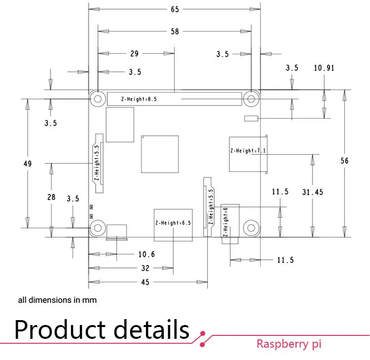 Raspberry Pi 3 Модель A + Plus Pi 3A + с 2,4G & 5G WiFi 4,2 Bluetooth 4 ядра 1,4G cpu