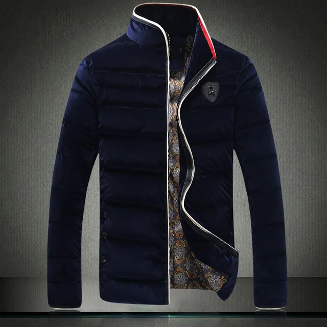 Coat men 2015 mens winter jacket velvet padded cotton man jacket winter