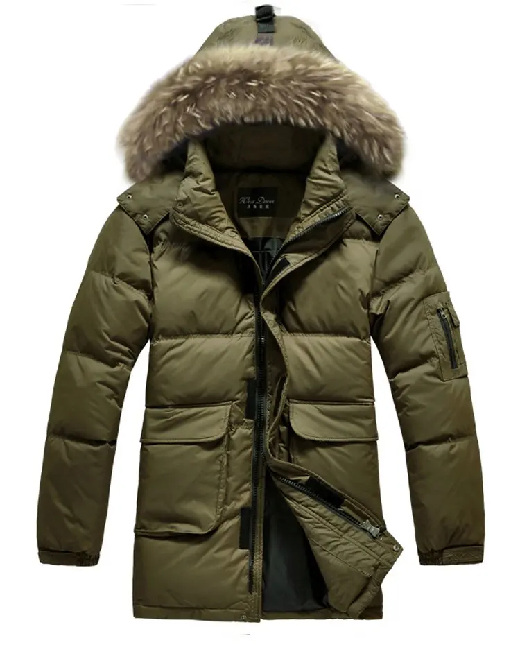 New mens duck down jacket polo jacket winter down long coat W010in