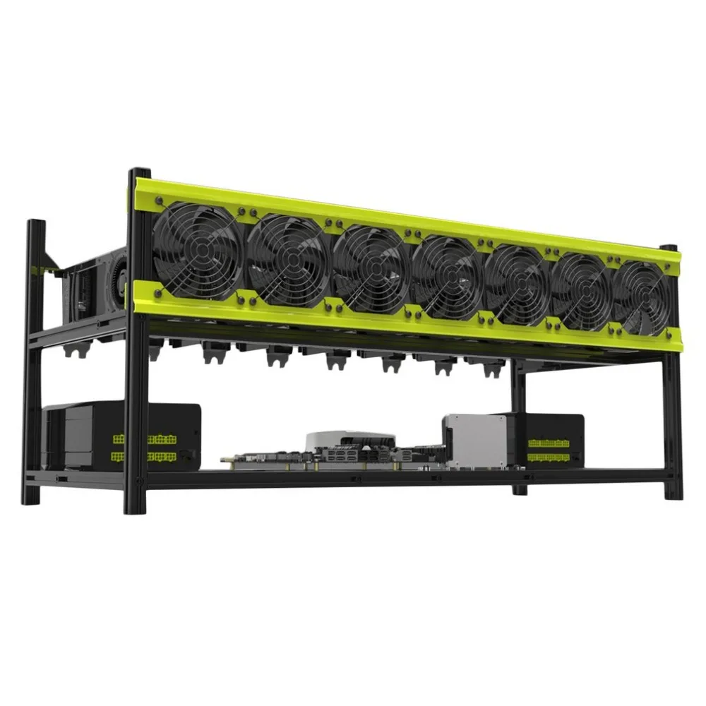 

Practical Veddha V3D8 GPU Mining Rig Aluminum Alloy Stackable Graphics Case Up To 8 GPU Open Air Frame Rack Bracket For ATX