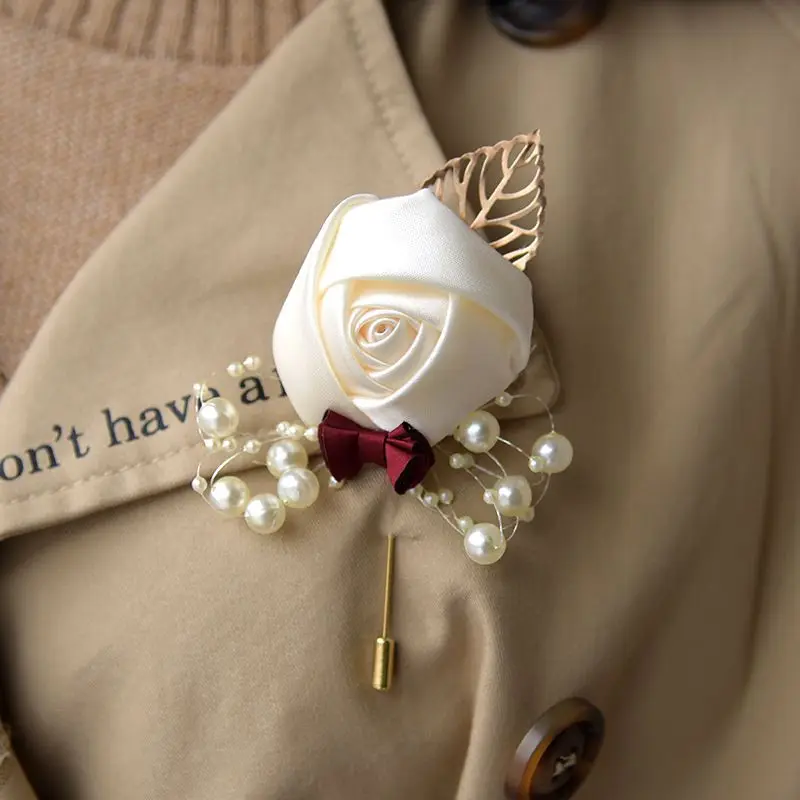 

Wedding Brooch Prom Corsage Ceremony Flower Brooch Wedding Boutonnieres Groom Groomsmen Buttonhole Flowers Boutonniere