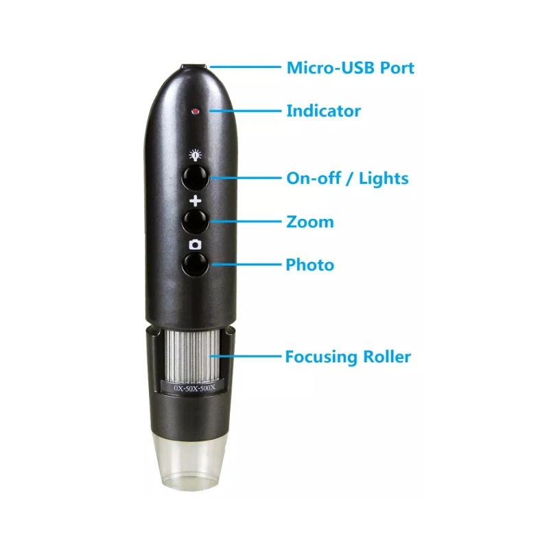 Portable WIFI 1600X Wireless Digital Magnifier Microscope with 8 LED Lights Battery Built-in for Precise Measurement Free APP_8