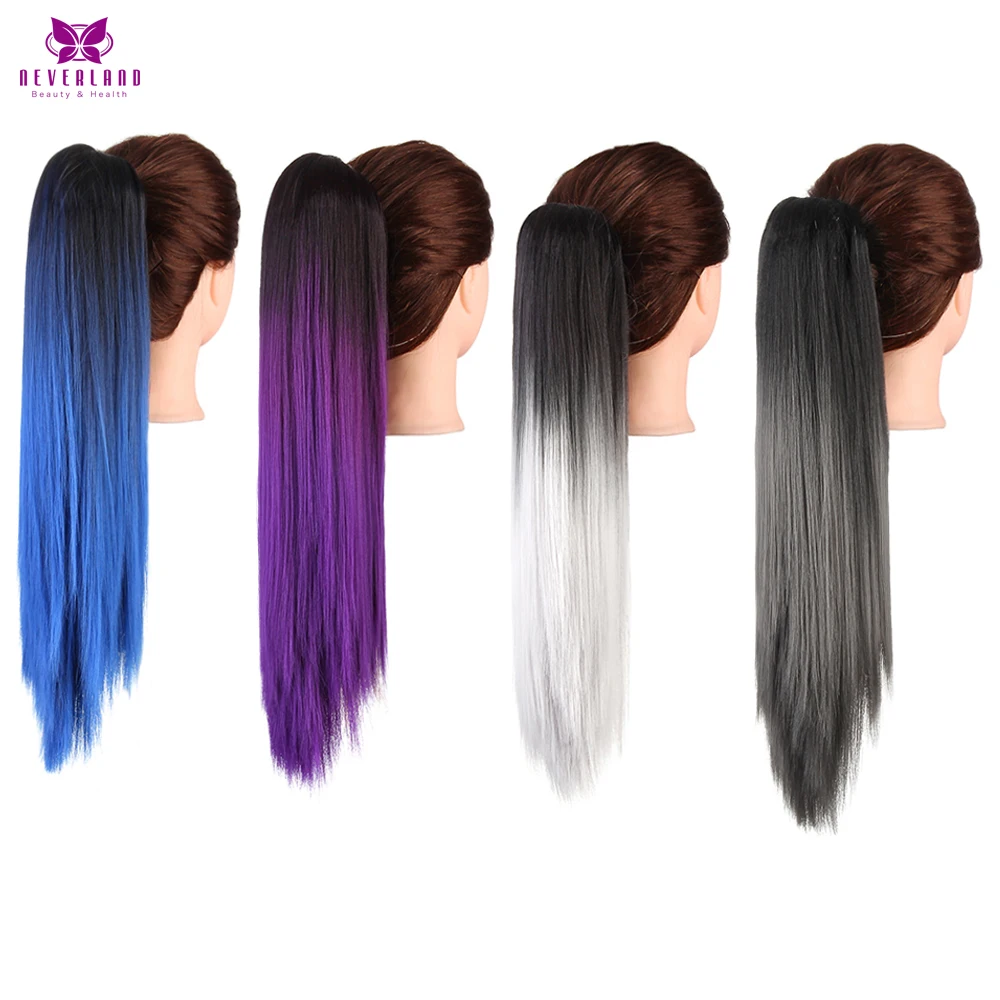 AIMEI 20'' Straight Claw Clip on Ponytails and Hair Pieces Synthetic