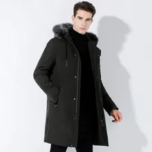 New Fashion Winter Jacket Men Warm Coat Fashion Casual Solid Male Outerwear Fur Collar Casual Long Cotton Wadded men Hooded Coat 2018 winter mens cotton green zipper button hooded coat men windbreaker stretch warm pockets woolen fur collar long coat jacket