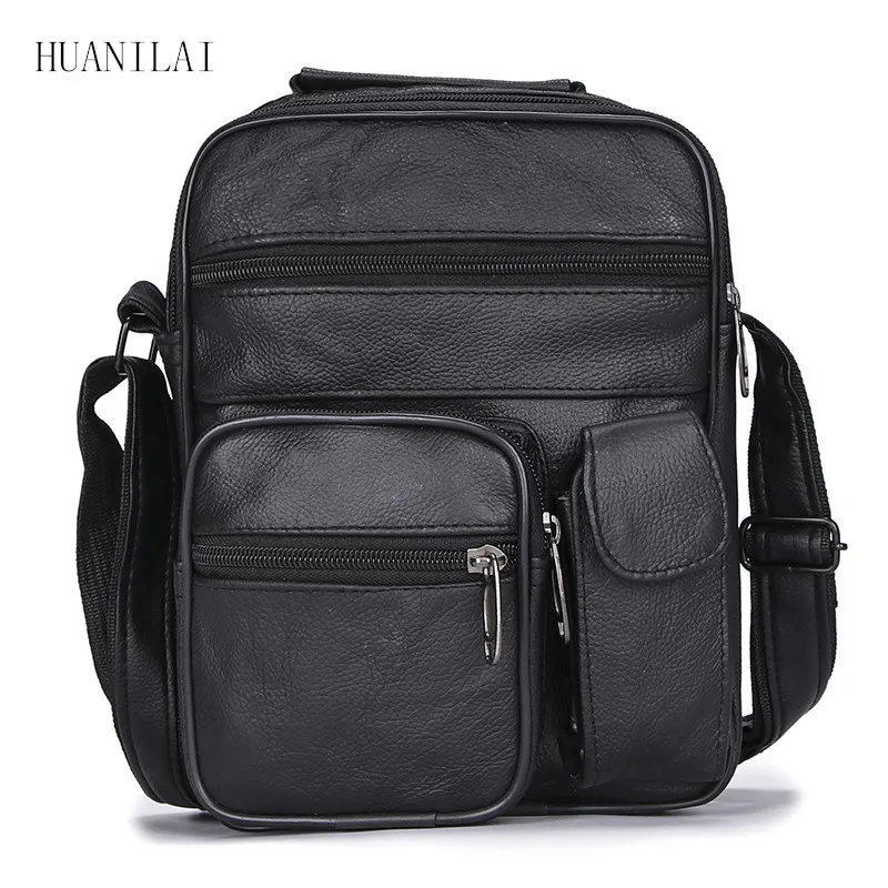 

HUANILAI Men's Bags High Capacity Messenger Shoulder Bags For Men Genuine Leather Bags Business Handbags TY005