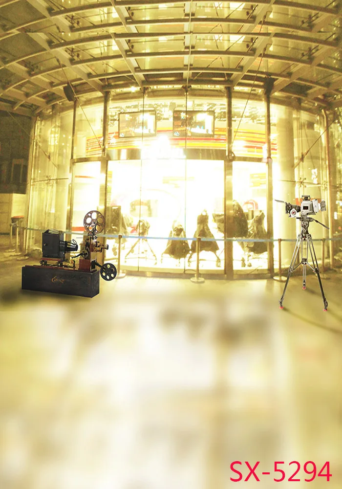 Shopping Mall Entrance Decoration Photography Backdrops Lighting Photo