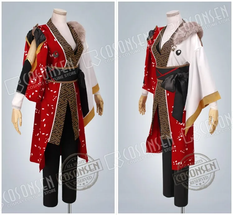 Сценические костюмы звезд cosplayonsen AKATSUKI Kiryu Kuro косплей костюм красный белый полный комплект