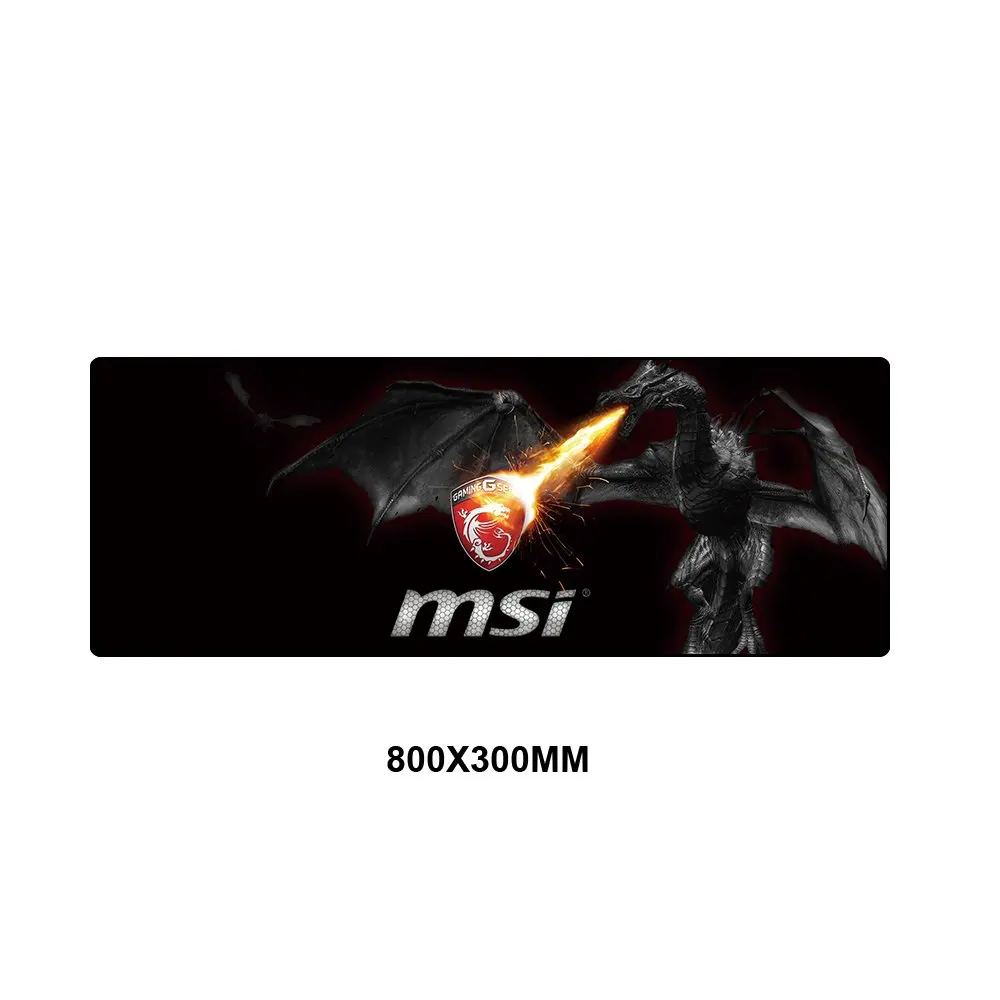 MSI коврик для мыши большой XXL геймер Противоскользящий резиновый коврик игровой коврик для мыши к клавиатуре ноутбук скорость мыши мышь стол игровые коврики - Цвет: MSI-005-80x30