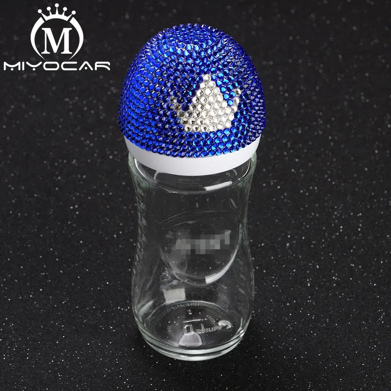 MIYOCAR Bling Роскошная голубая и белая корона 240 мл стеклянная бутылочка для кормления и блестящая корона соска для детского душа подарок