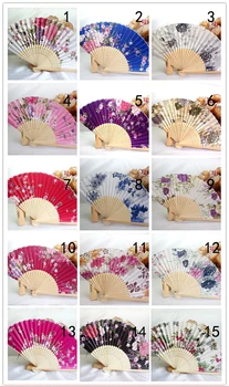 

New Arrive Elegant Flower Print Folding Hand Fans Designer White Polyester Fans