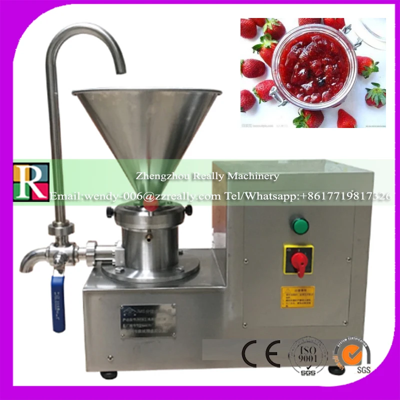 

free shipping CE 220v soybean milk peanut butter jam crushing, emulsifying, homogenizing vertical colloid mill mixing machine