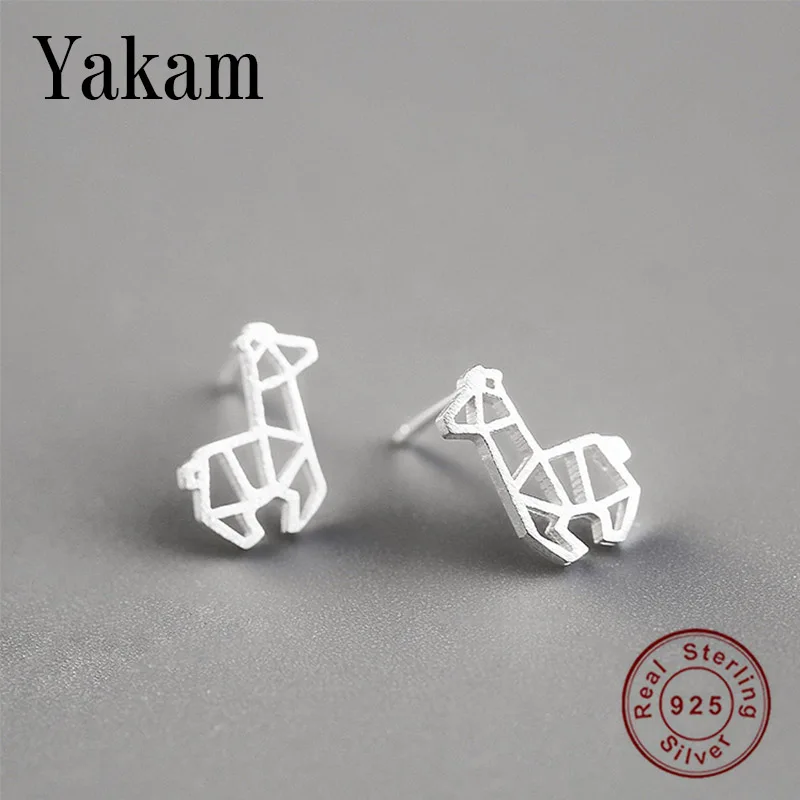 

Lovely Hollow Giraffe Stud Earrings 2019 Summer 925 Sterling Silver Cute Deer Earring For Lady Girl Kid Fashion Animal Jewelry