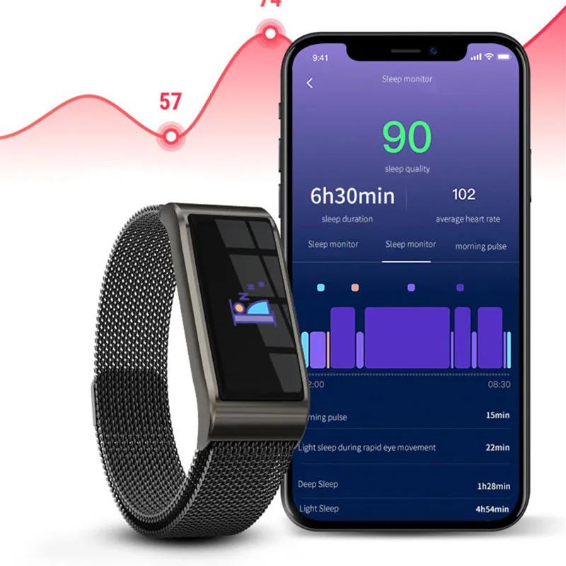 B45 Smart Wristband IP67 Waterproof Pressure Sports Smart Bracelet Pulse Alarm Clock Activities Tracker Band for Women