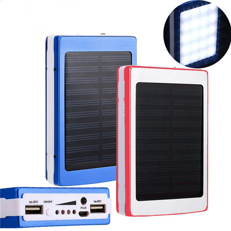 

Solar LED Portable Dual USB Power Bank 5x18650 External Battery Charger DIY Box External Backup Battery H7TY0