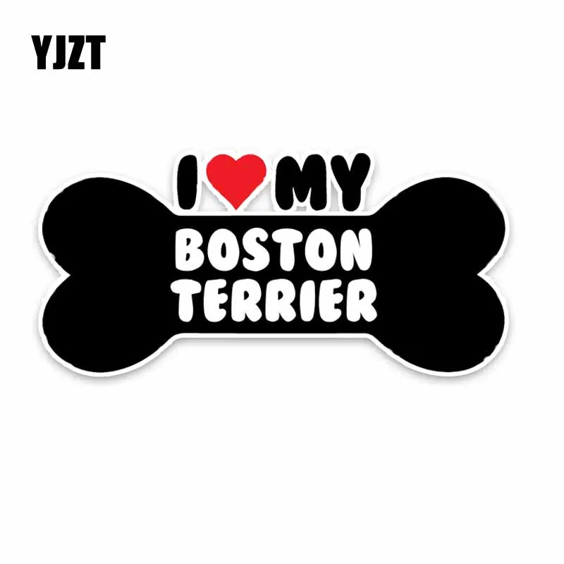 YJZT 15*7 1 см I Heart My Boston Terrier Dog Bone PVC автомобильные наклейки на бампер наклейки|car stickers