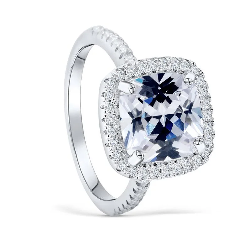 Серебряное кольцо Silverwill из стерлингового серебра 925 пробы с большим 3ct