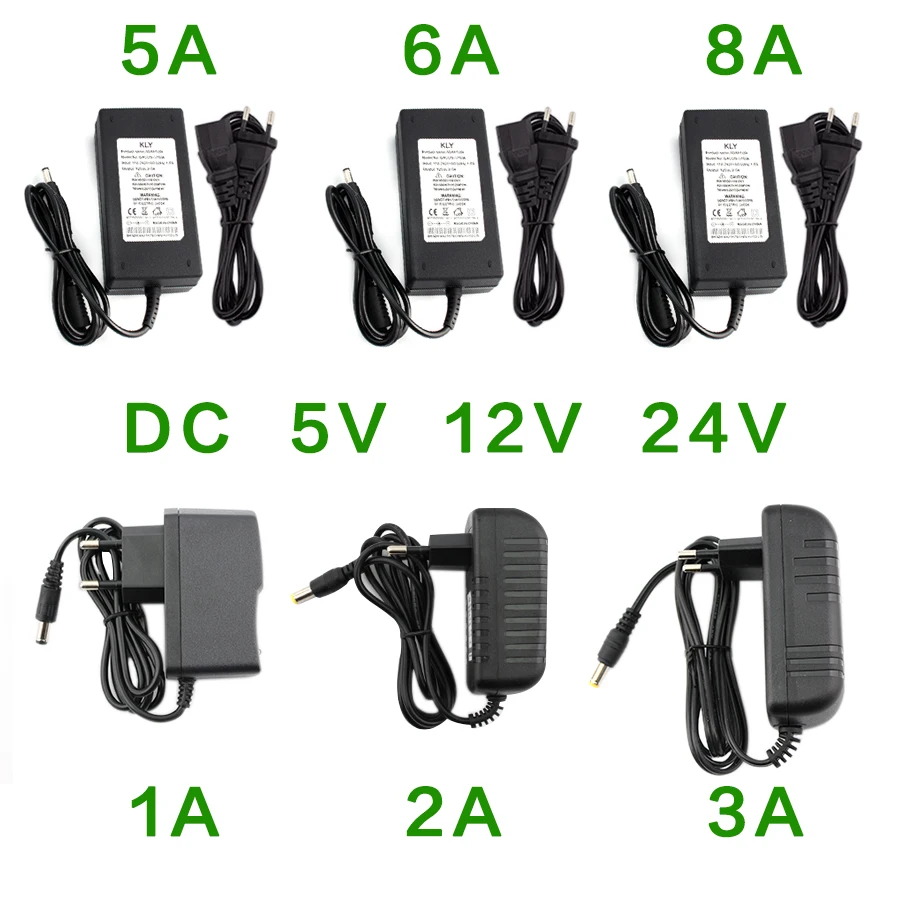 Adaptador de corriente, fuente de alimentación de CC de 5V, 12V, 24V y 1A, 2A, 3A, 5A, 6A y 8A