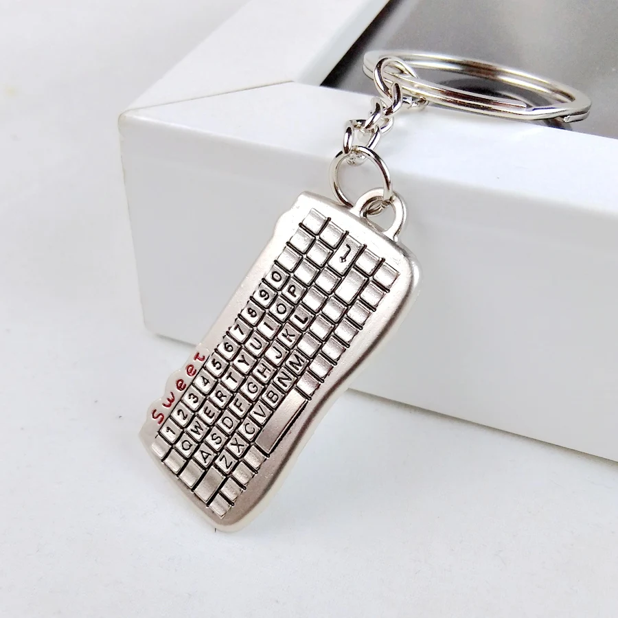 2017 new lovely cute metal Sweet Computer keyboard key chain ring