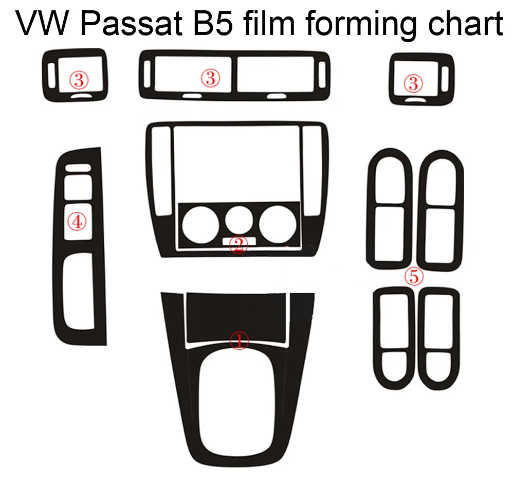 Для Volkswagen VW Passat B5 внутренняя Центральная панель управления дверная ручка 3D/5D наклейки из углеродного волокна наклейки для стайлинга автомобилей аксессуары