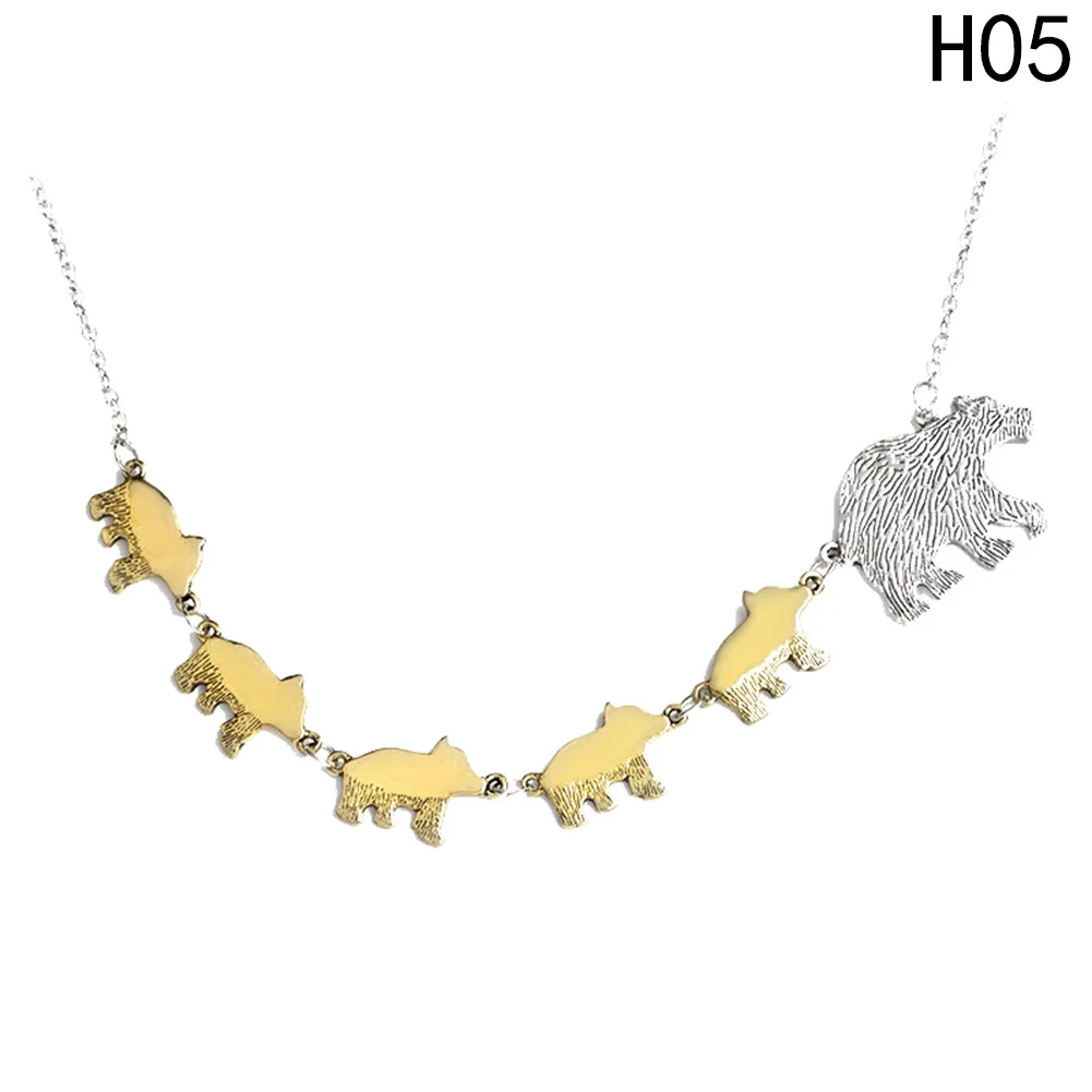 

Mama Bear And Cub Animal Necklace Pendant Gold Silver Mother Kids Love Protective Mom And Children Jewelry