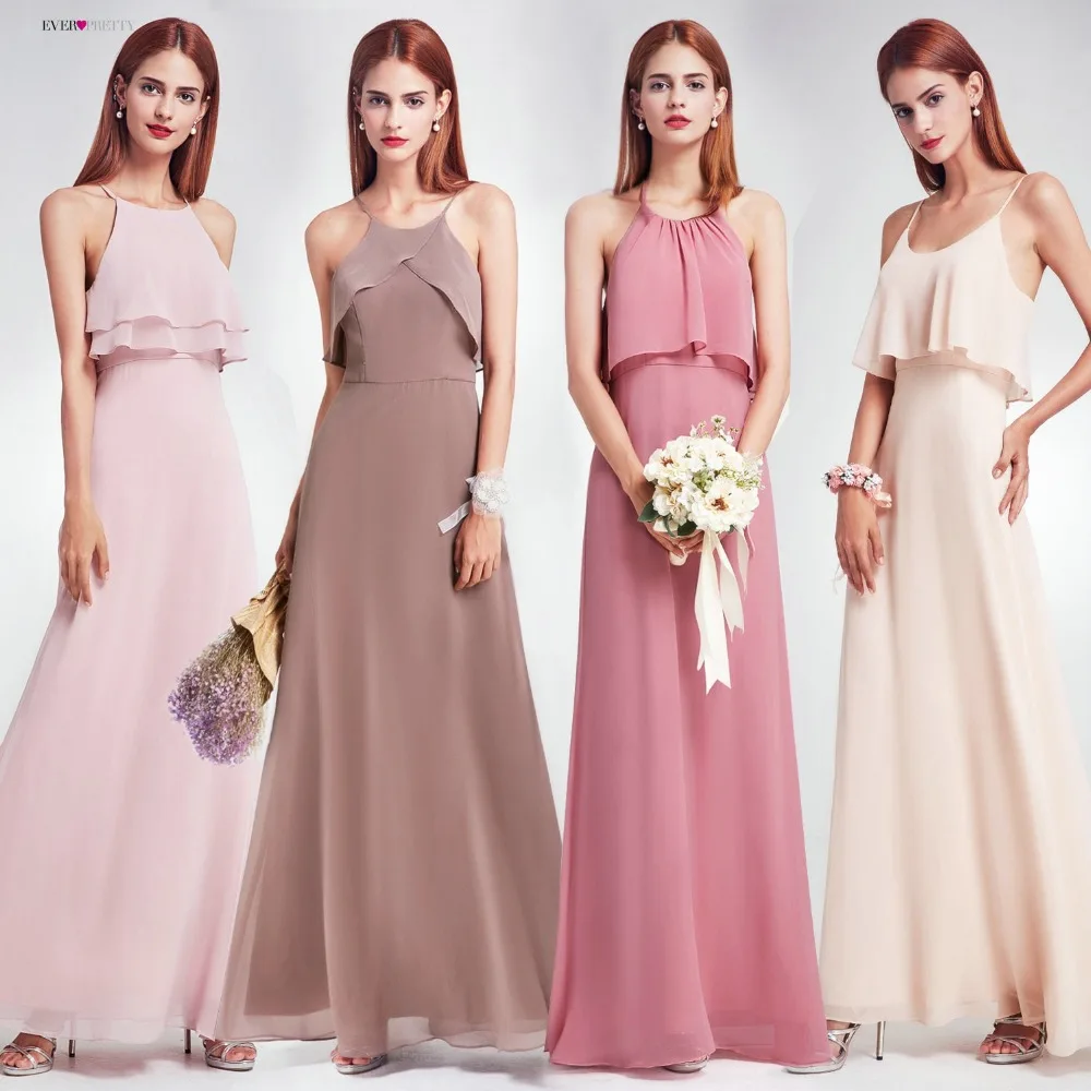 Elegant Bridesmaid Dresses Ever Pretty EP07130 Long Chiffon Dress A-line Ruffle 2018 Bridesmaid For Wedding Party Guest Dress Elegant Bridesmaid Dresses Ever Pretty EP07130 Long Chiffon Dress A-line Ruffle 2018 Bridesmaid For Wedding Party Guest Dress