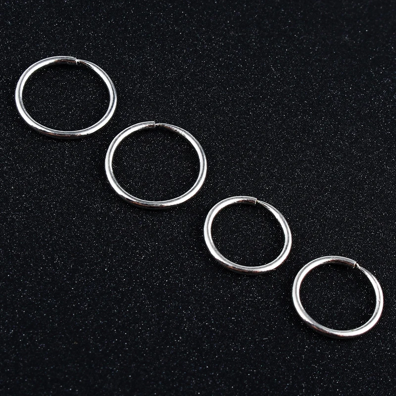 

10/12mm Hippie Simple Small Hoop Earring For Women Silver Color Endless Circle Earring Handmade Bijoux Chic Fashion Jewelry