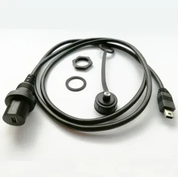 

10pcs x Mini USB 2.0 Panel Mount Connector IP67 Waterproof Cable Mini-USB 5pin Male to Female Extension cord