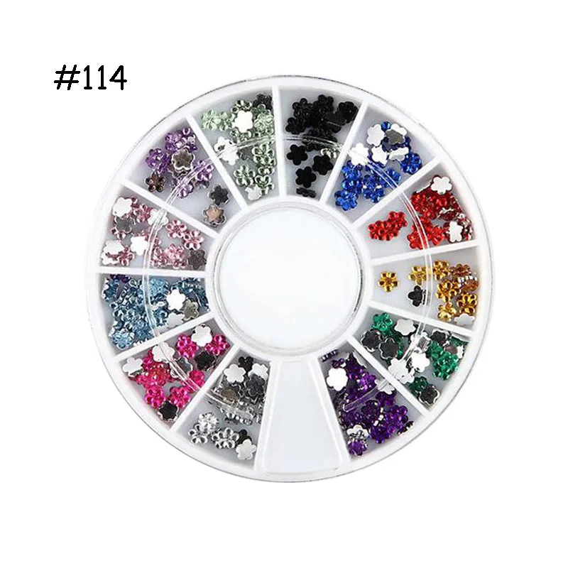 Стразы для дизайна ногтей, золотые, серебряные бусинки, камешки для дизайна ногтей, Блестящие Блестки, акриловые, металлические, алмазные, жемчужные, 3D аксессуары для ногтей - Цвет: No. 114